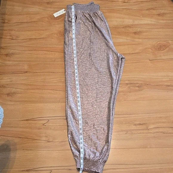 Anthropologie Melora Metallic Rose Gold Jogger Pants size medium NWT - Picture 12 of 14